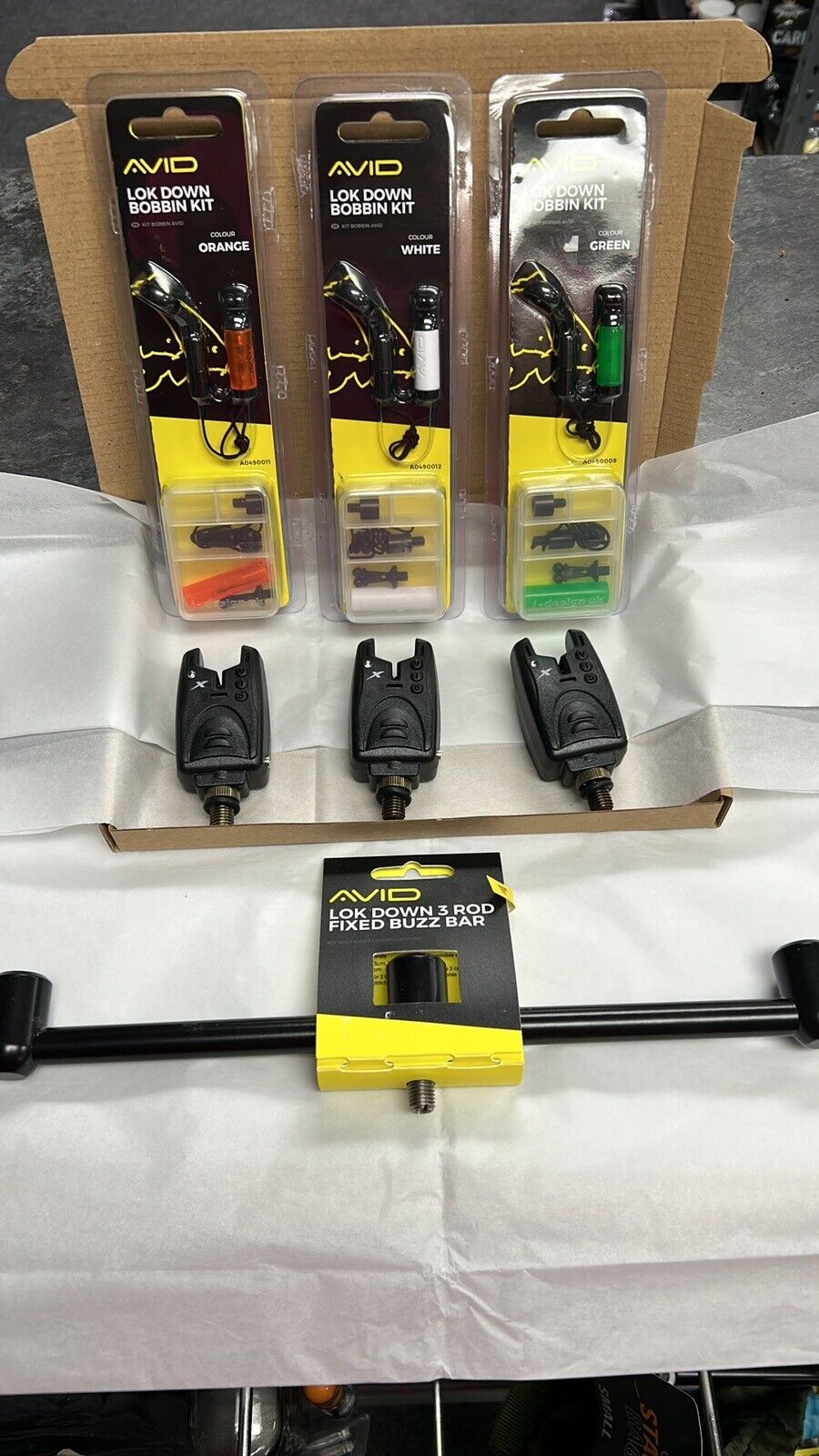 Avid Lok Down Bobbin Kit, With Bite Alarm And Buzz Bar