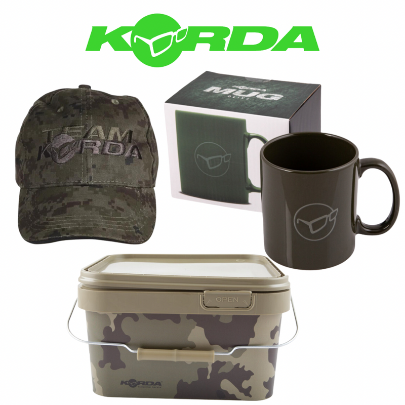 Korda Kore TK Digital Kamo Print Cap, Mug and Bait Box Gift Set