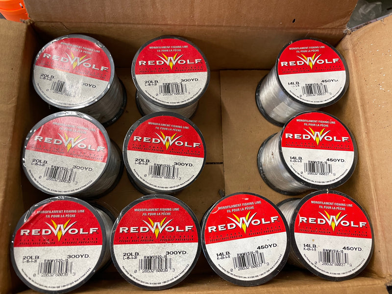 Red Wolf Bulk Spools of Line 14lb & 20lb - 10 Spools