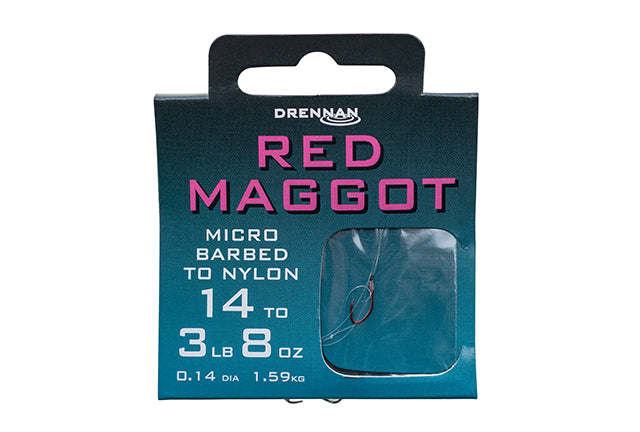 Drennan Red Maggot Hooks to Nylon