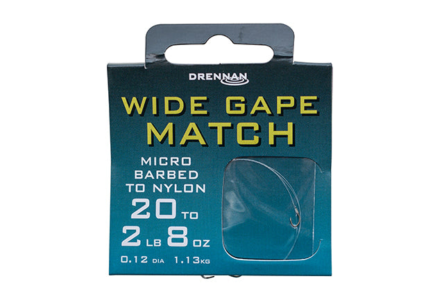 Drennan Wide Gape Match Hooks to Nylon